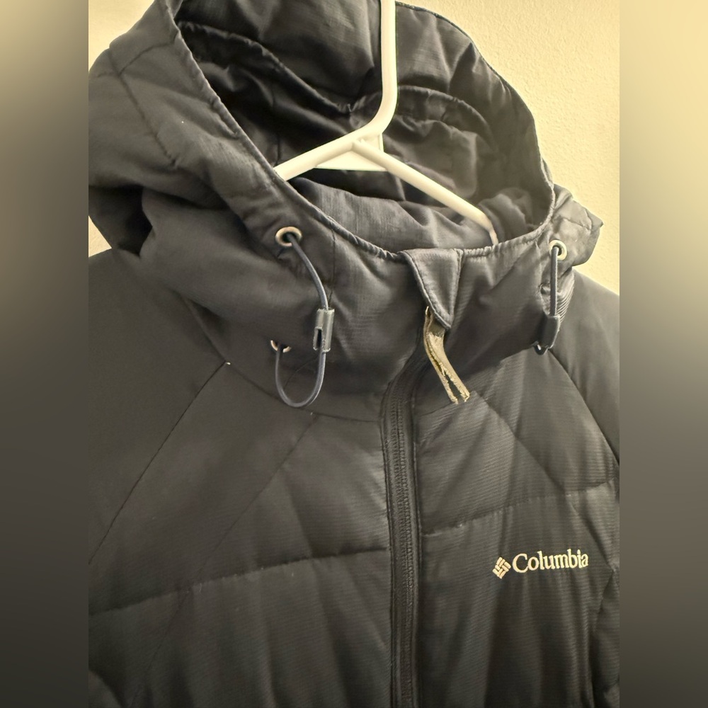 Columbia | Navy Puffer Hooded Jacket Omni Heat 700 fill Duck Down and Feathers - Picture 5 of 15